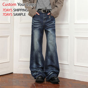 Pantalones Vaqueros de Mezclilla Anchos de Moda Casual de Alta Calidad Personalizados al por Mayor, Estilo Y2K, Corte Recto, Holgados, para Hombre - Product Image 2