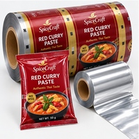 Film laminé personnalisé OEM pour emballage de pâte de curry rouge en rouleau, pour remplissage et scellage de sachets sur équipement d'emballage alimentaire automatique