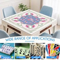 Tapis de Mahjong Américain de Luxe à Motif Cheval et Éléphant, Tapis de Mahjong Personnalisé en Néoprène Inodore, Nappe de 33 Pouces, DDP USA