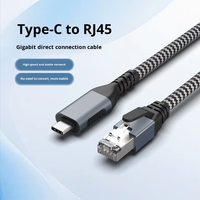 Tipe USB C RJ45 kabel adaptor Ethernet Gigabit, 1000Mbps kabel kartu jaringan eksternal USB Tipe C ke Laptop komputer