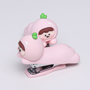 Phim hoạt hình dễ thương số 10 máy tính ràng buộc xách tay kích thước nhỏ tiết kiệm lao động trung bình Stapler sáng tạo ít đào trắng học sinh bấm ghim - Product Image 5