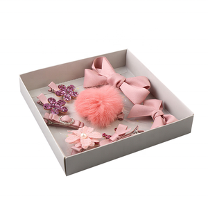 Cajas de embalaje de regalo <span class=keywords><strong>para</strong></span> accesorios <span class=keywords><strong>para</strong></span> el cabello, cajas de papel plegables de color rosa personalizadas con horquilla <span class=keywords><strong>para</strong></span> niña - Product Image 5