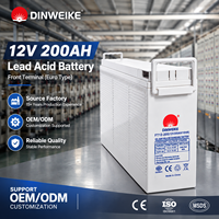 Batterie Gel à borne frontale 12V 100Ah 200Ah, longue durée de vie en état de charge, VRLA scellée sans entretien pour télécommunications, onduleurs et racks de serveurs
