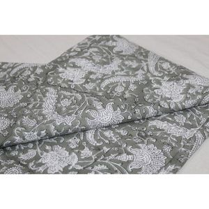 Tela Tradicional India con Estampado Sanganeri, Impresa a Mano con Bloques, 100% Algodón, Material Decorativo para el Hogar, Tela para Tapicería - Product Image 2