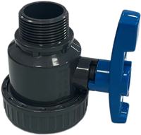 Valvola a sfera a unione singola SALVADOR in PVC con attacco filettato BSPT standard F/M per irrigazione agricola/piscine/acqua
