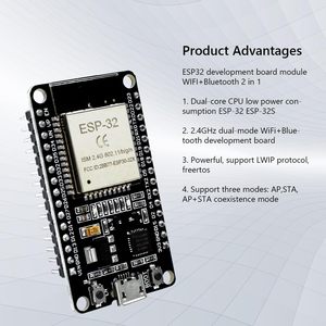Aismartlink บอร์ดพัฒนา <span class=keywords><strong>ESP32</strong></span> ESP-WROOM-32 Wi-Fi สำหรับ CP2102 Dual Core 2.4GHz ใช้ได้กับ <span class=keywords><strong>IDE</strong></span> & NodeMcu - Product Image 2