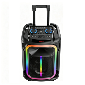 Altoparlante Portatile per Feste con Luci LED RGB, Karaoke da Esterno con Ruote e Maniglia Retrattile - Product Image 5