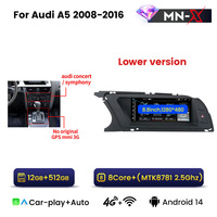 MEKEDE MNX Android 14 1920*720 resolusi Radio mobil navigasi GPS layar sentuh untuk Audi A5 2008-2016 Car-play Auto