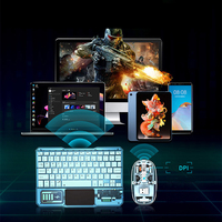 Clavier et souris de tablette en cristal transparent sans fil pour téléphone portable