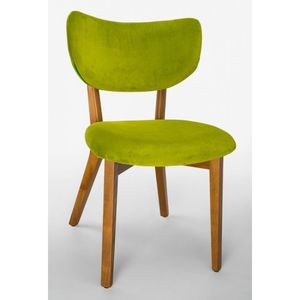 Sedia Moderna in Legno con Imbottitura in Velluto Bicolore, Telaio in Frassino Tinto Rovere MONOBLOCK, per Casa e Ufficio - Colore SURI SRIVL03 - Product Image 3