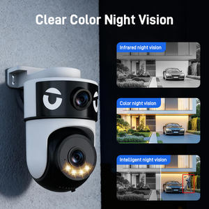 O-kam Ev Güvenlik Dome Kamerası Çift Lensli PTZ 6MP Wi-Fi 360 Derece Otomatik Takip Alexa IP Kamera CMOS Sensör - Product Image 5