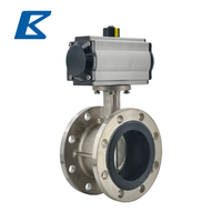 Vanne papillon à bride à actionnement pneumatique en acier inoxydable SS304 avec corps et disque en acier inoxydable, siège en EPDM à joint souple, PN16/CLASSE 150LB, pour eau, huile, gaz