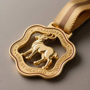 Manufacturer Wholesale Custom Logo Metal Sports Marathon Medal Sport Weightlifting Judo Medals with Sports Ribbon - Product Image 2