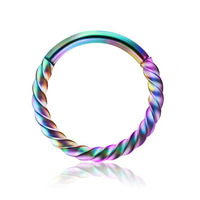 Bijoux de corps pour enfants en acier inoxydable 316L pour mariage |   Anneaux segmentés articulés en corde torsadée pour septum, hélix, conque, tragus, daith