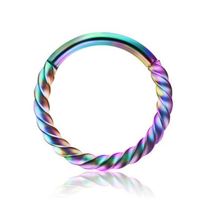 316L Stainless Steel Children's Wedding Body Jewelry | Twisted Rope Hinged Segment <b>Rings</b> for Septum Helix Conch <b>Tragus</b> Daith - Product Image 5