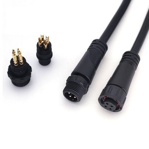 M12 Waterproof Aviation Connector Cable 2 3 4 5 Pin Male Female For Outdoor LED <b>Lighting</b> Fixture Connection - Product Image 1