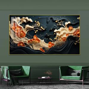 Peinture sur Porcelaine Cristalline Personnalisée en Gros, Paysages Abstraits, Décoration Murale pour Salon et Salle à Manger avec Lumière LED - Product Image 5