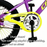Vélo pour enfant en acier haute teneur en carbone, durable, avec rayons colorés arc-en-ciel, design jeune et dynamique, unisexe, pour le cyclisme en extérieur