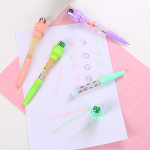 5 in 1 bambini Girly Papeleria Bubble Lighting Rolling Stamp penna a sfera Magic novità <span class=keywords><strong>Bubles</strong></span> incandescente plastica galleggiante timbro penna a olio - Product Image 2