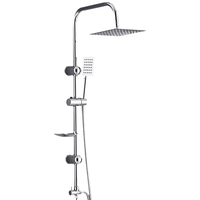 Ensemble de douche pluie monobloc simple avec pommeau de douche, porte-savon et buse de surpression pour toilettes et baignoire, pour usage domestique et hôtelier