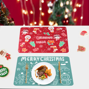 النمط الغربي الأوروبي نمط عيد الميلاد سيليكون تحديد الموقع رخيصة المنزل العزل الجدول الحصير الأطفال ودية وسادة حمراء - Product Image 4