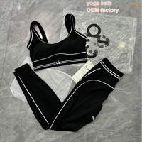 Set 2 Pcs Celana & Bra Yoga Olahraga Merek Terkenal OEM Pabrik untuk Wanita Alternatif Hemat Biaya Set Yoga Fitness Ketat Wanita