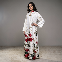 Robe islamique modeste pour femme, imprimé floral multicolore, élégante, ample, avec fermoir orné, taille unique, Abaya Aïd, collection 2026, vente chaude