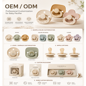 Sucette en latex naturel pour bébé, tétine personnalisable avec logo, sans BPA, qualité alimentaire, écologique, en PP, 0-6 mois, 0-12 mois, motif floral, OEM ODM - Product Image 4