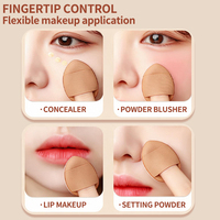 LMLTOP Harga Grosir Kit Puff Bedak Jari Ibu Jari 3 in 1 Puff Cushion Besar Dengan Kotak Untuk Penggunaan Kering & Basah Spons Makeup Y080