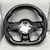 Volant sport en cuir et fibre de carbone forgée, adapté aux modèles Volkswagen VW Golf 5 6 7 GTI GTD R-Line MK5 CC Polo Passat