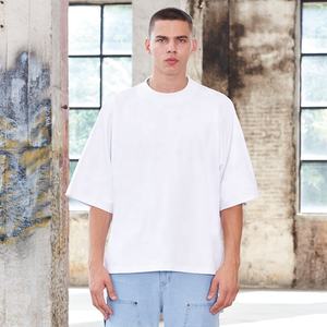 เสื้อยืดครอปหนาสำหรับผู้ชายเสื้อยืดคอกลมรัดรูปเสื้อยืดโอเวอร์ไซส์ผลิตตามสั่ง - Product Image 2
