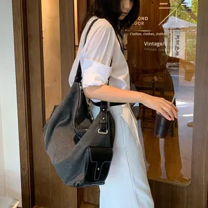 Borsa a Tracolla Hobo in Tela Premium 20-35L con Chiusura a Cerniera e Gancio, Manico Morbido, Borsa da Lavoro Spaziosa alla Moda per Donne, Sensazione di Lusso - Product Image 3