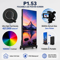 Pantalla LED Plegable de Paso Fino P1.53 para Interiores, de Alta Luminosidad, Personalizable para Publicidad en Eventos y Exposiciones, en Oferta