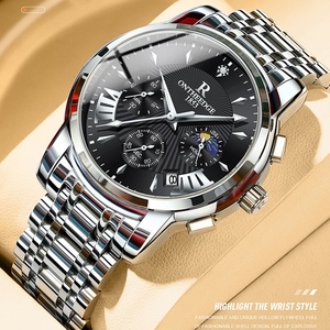 Đồng hồ thạch anh thời trang cao cấp dành cho nam, mặt nhỏ, ba kim, chống nước, đa chức năng, hiển thị lịch tuần trăng, 20mm - Product Image 2