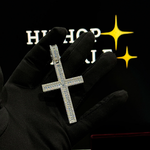 Premium Iced <b>Cross</b> <b>Pendant</b> 925 Sterling Silver Gold Plated Moissanite Necklace Charm Hip Hop Religious Fashion Jewelry - Product Image 4