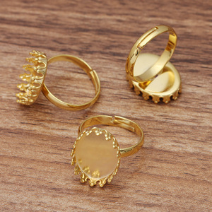 Qiyifeng cobre 5 colores integrados 13*18mm vino tapa corona anillo ajuste (05499)DIY Retro accesorios venta al por mayor joyería hallazgos judío - Product Image 3