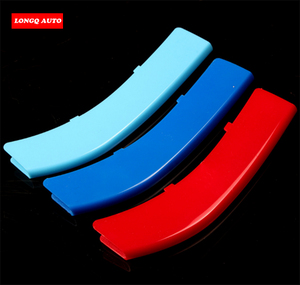 LONGQ AUTO ABS Bande de garniture de calandre tricolore pour M Sport F30/F10/Z4/E89/X5/X6/X3/X4/X1/F15/F16/GT/E70/E90 - Product Image 1
