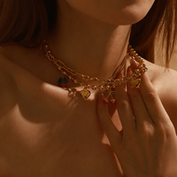CELES RVS ketting armband kersen oorbellen oorbellen dames fruitkleurige snelle sieraden mode sieradenset