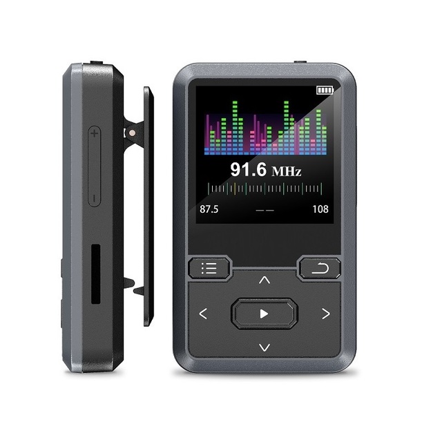 OEM Mini Clip BT MP3 Player 1.44inch 32GB Sports Music Player Support FM,Recording,E-Book,Clock,Pedometer