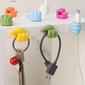 Crochet mural auto-adhésif créatif en silicone, porte-clés en forme de pouce, crochet pour <span class=keywords><strong>câble</strong></span> de données, <span class=keywords><strong>organisateur</strong></span> de <span class=keywords><strong>bureau</strong></span> pour la maison/le <span class=keywords><strong>bureau</strong></span> - Product Image 4