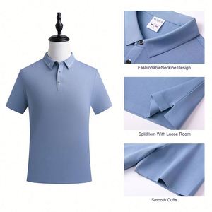 Premium High Quality Luxury Custom Logo Black 92 Polyester 8 Spandex Golf Uniform Polo Shirts for Men Polo - Product Image 3