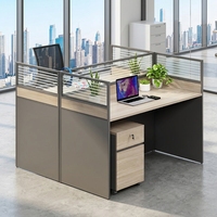Poste de travail moderne en bois pour bureau, avec cloison de séparation, bureau d'ordinateur, table de direction de luxe pour employés, ensemble de mobilier.