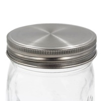 Bouchon à vis en acier inoxydable 304 pour bocal Mason, 70 mm, large ouverture standard, étanche, anti-rayures, sans BPA, avec joint en silicone pour bouteilles