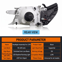 Ensemble de phares LED améliorés en forme de prune pour Toyota Land Cruiser Prado LC90 LC95 1993-2002