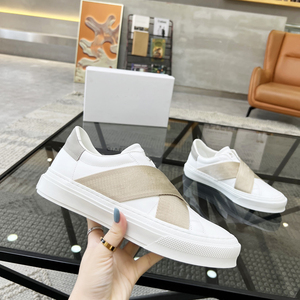 Baskets décontractées pour hommes en cuir de vachette véritable avec bande élastique, légères, antidérapantes, tendance, style skate, Guangdong - Product Image 4