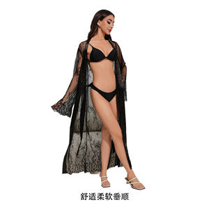 Cross-Border ODM Sexy <b>Romantic</b> Spring/Autumn Summer Luxury Elegant V-neck Soft Breathable Front Lace Elastic Waist Solid Satin - Product Image 5