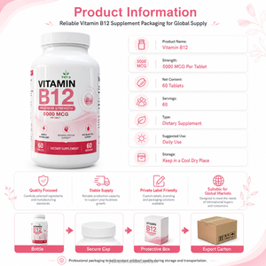 Comprimés <span class=keywords><strong>de</strong></span> Vitamine B12 – Article Phare Amazon – Méthylcobalamine <span class=keywords><strong>pour</strong></span> l'Énergie et le Métabolisme – Végétalien – OEM – Marque Privée – Supplément en Vrac - Product Image 4