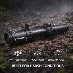 กล้องเล็ง TYPHON 1-10x24 FFP LPVO |   กล้องเล็งยุทธวิธีสำหรับการล่าสัตว์กลางแจ้ง แบบกระจก ED ป้องกันการสะท้อนแสงพิเศษ กันน้ำ/กันกระแทก - Product Image 1