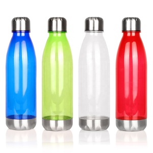 Bouteilles vides rondes en plastique pour soda, sans BPA, en Tritan transparent avec couvercle et base métalliques, 20oz 600ml - Product Image 5