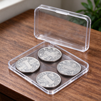 Boîtes de présentation transparentes en plastique PS pour pièces de monnaie, étuis de présentation pour collectionneurs, pour le rangement et l'emballage